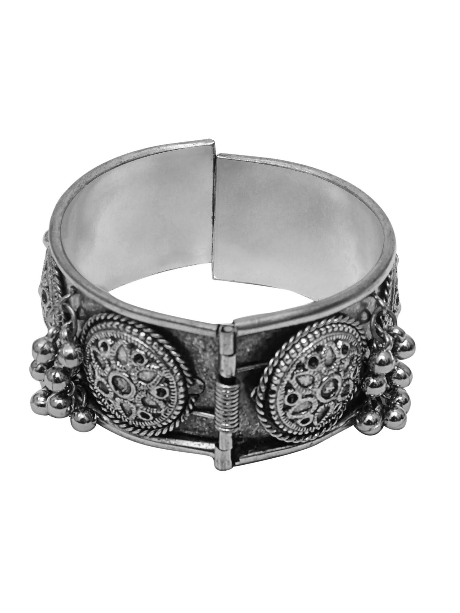 Antique Ghungroo Oxidised Silver Bracelet for Fashion-Forward Women