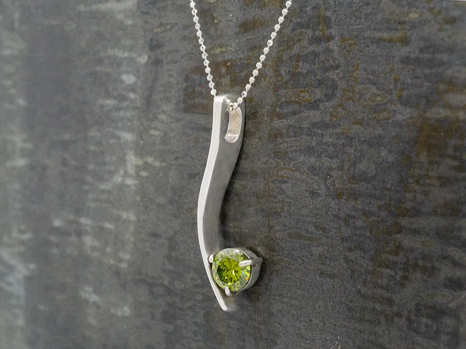 Arc Pendant w/ Green Crystal