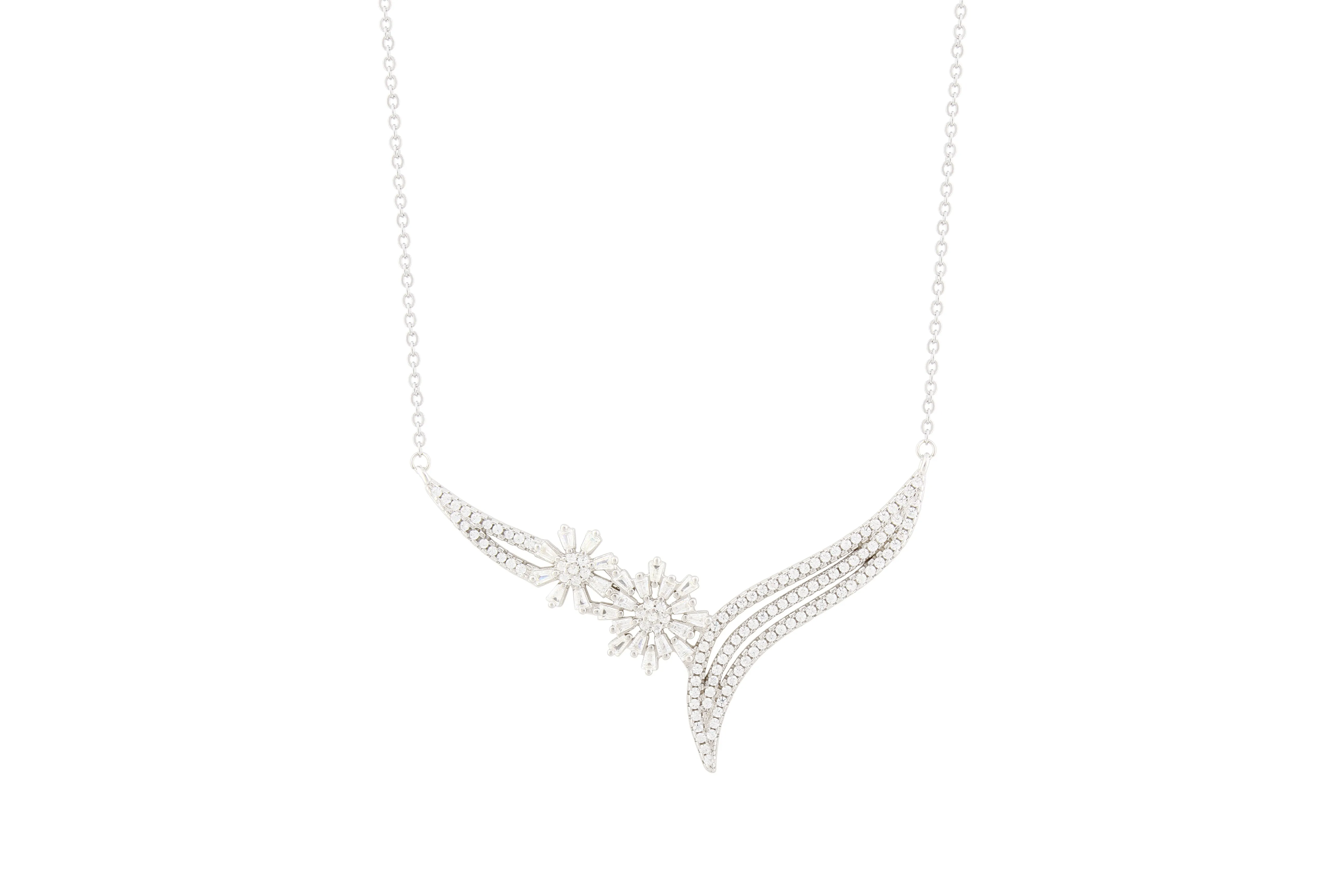 Asfour Chain Necklace With V Decorated Design