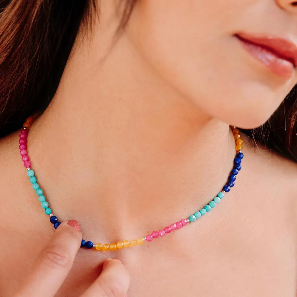 Ashnikko Multi Colour Stone Beaded Necklace