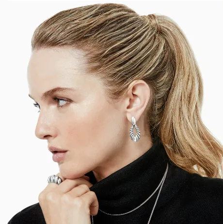 Athena Scalloped Post Drop Earrings