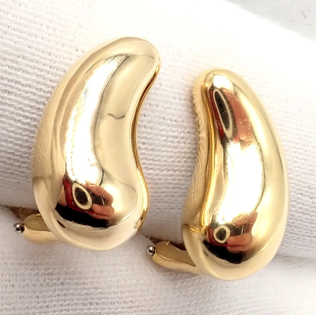 Authentic Tiffany & Co Peretti 18k Yellow Gold Teardrop Earrings