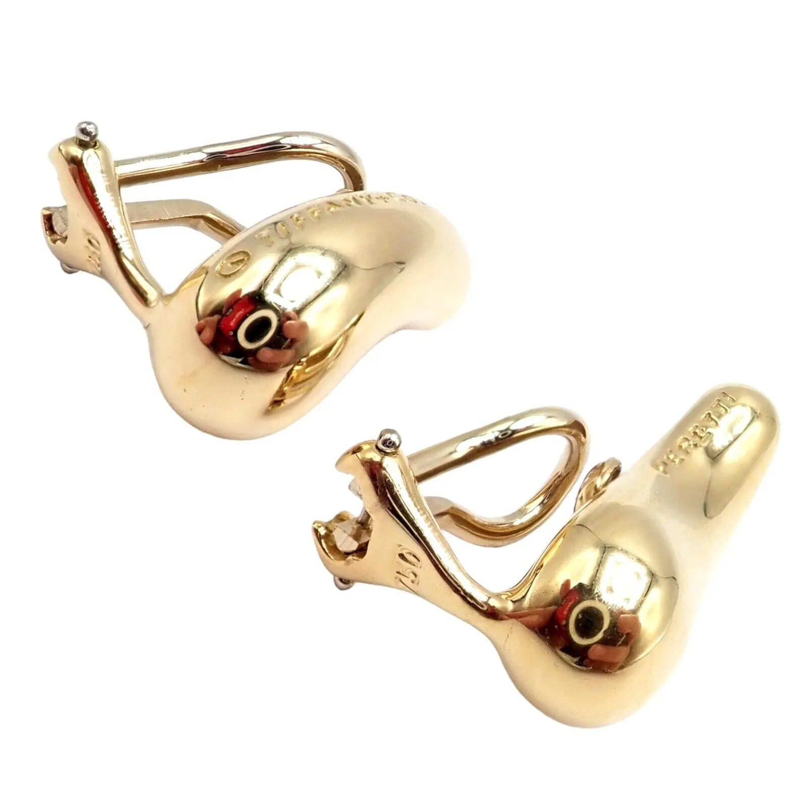 Authentic Tiffany & Co Peretti 18k Yellow Gold Teardrop Earrings