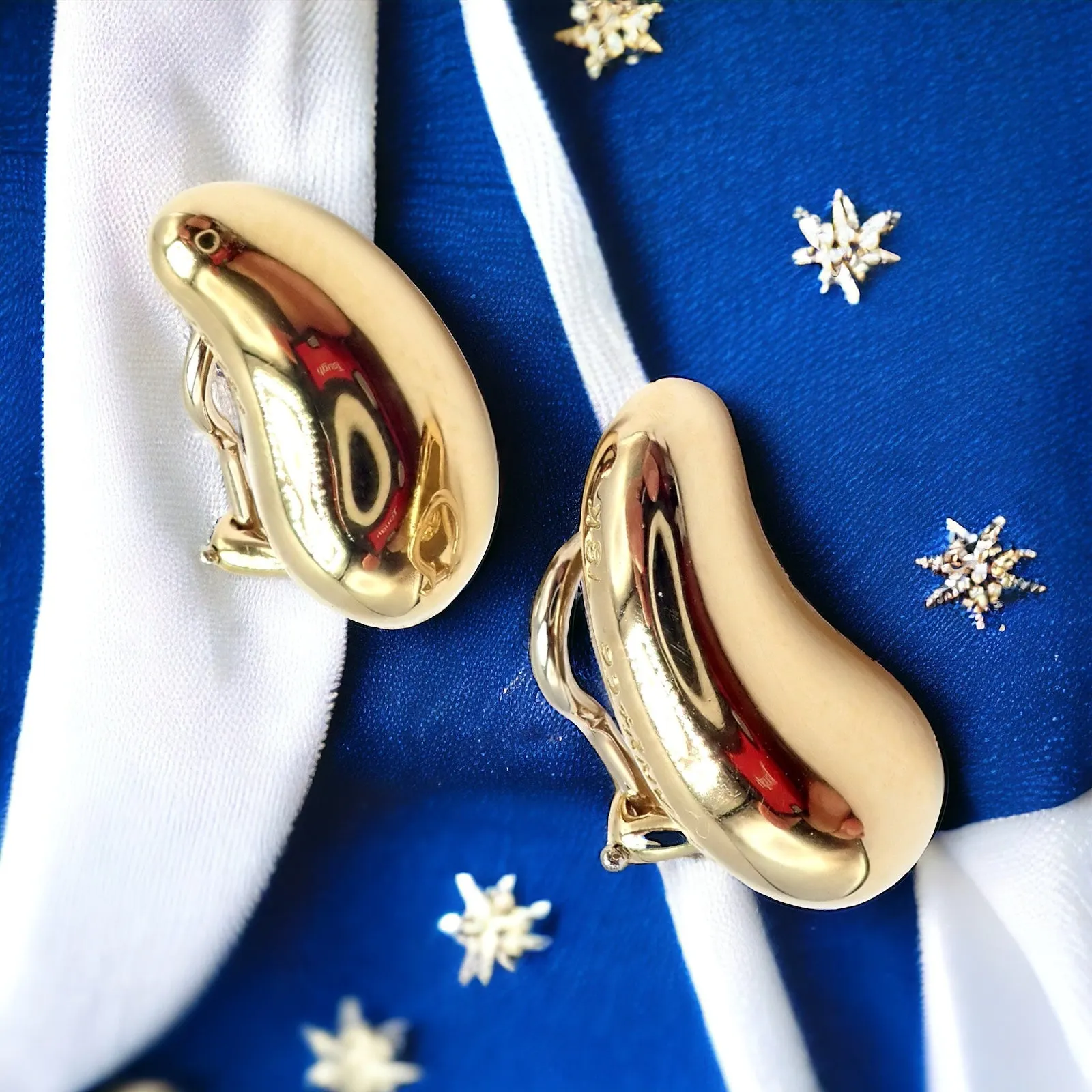 Authentic Tiffany & Co Peretti 18k Yellow Gold Teardrop Earrings