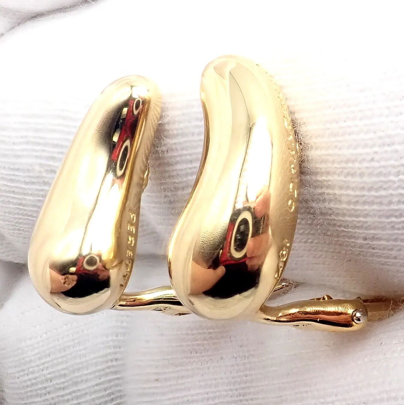 Authentic Tiffany & Co Peretti 18k Yellow Gold Teardrop Earrings