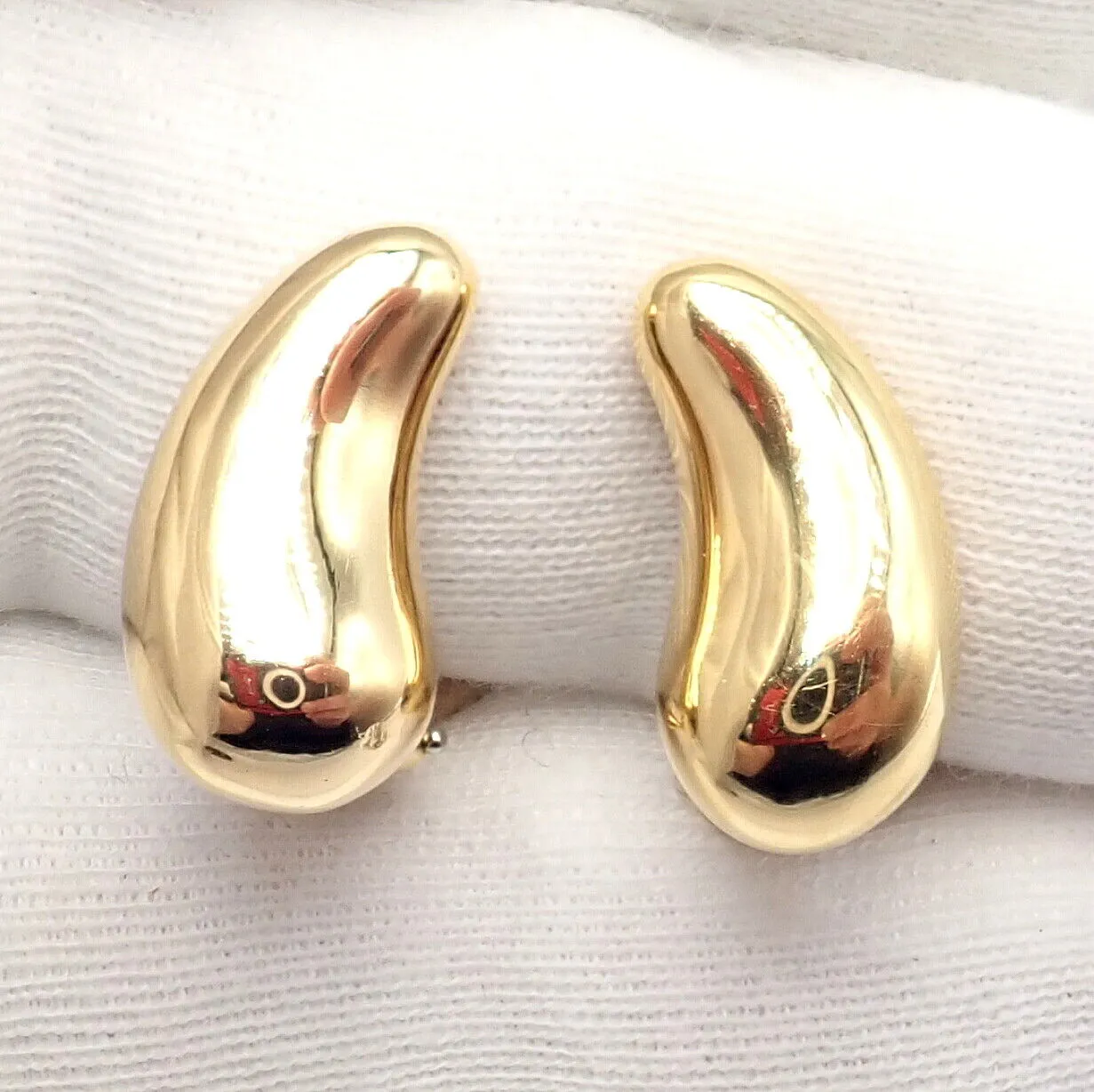 Authentic Tiffany & Co Peretti 18k Yellow Gold Teardrop Earrings