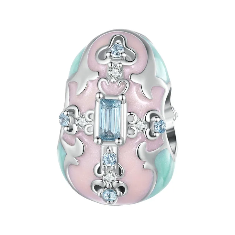 Bamoer Genuine 925 Sterling Silver Easter Collection Egg Bunny Rabbit Charms for Charm Bracelet or Necklace Pendants DIY Fine Jewelry