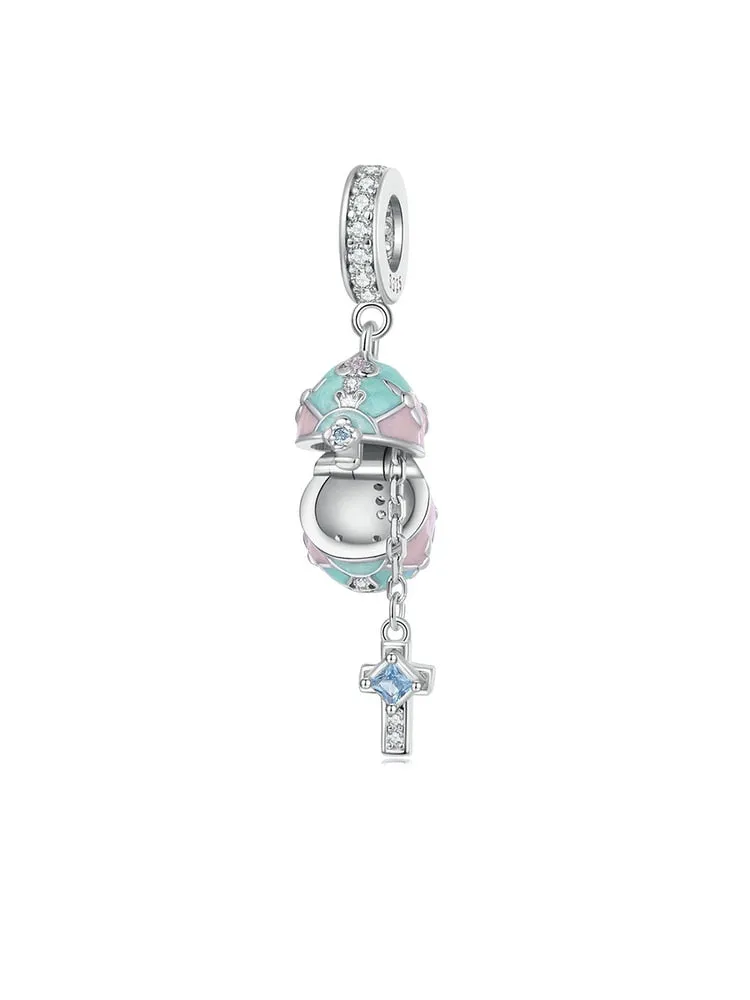 Bamoer Genuine 925 Sterling Silver Easter Collection Egg Bunny Rabbit Charms for Charm Bracelet or Necklace Pendants DIY Fine Jewelry