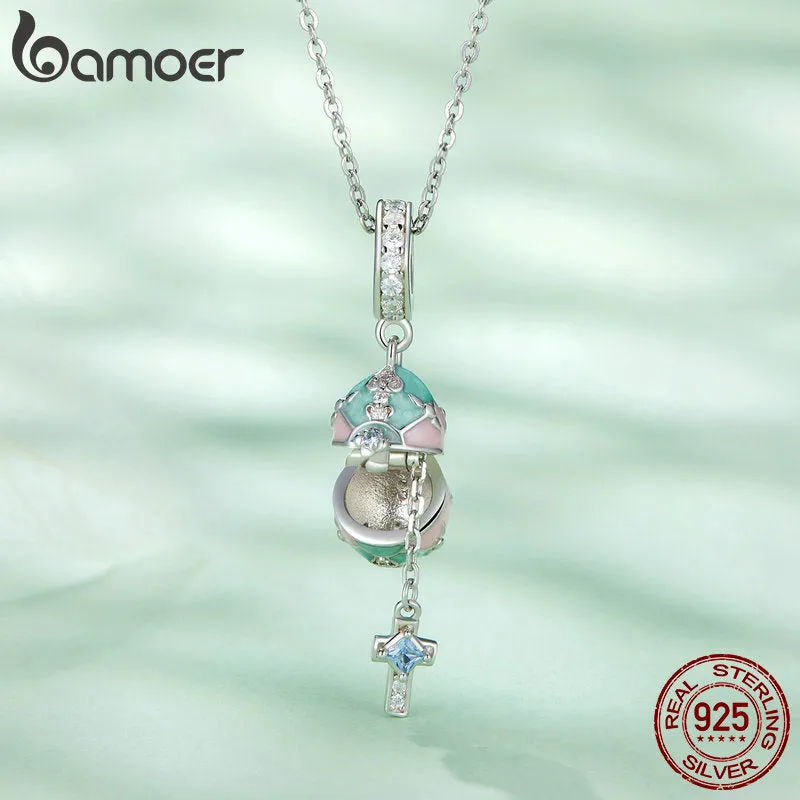 Bamoer Genuine 925 Sterling Silver Easter Collection Egg Bunny Rabbit Charms for Charm Bracelet or Necklace Pendants DIY Fine Jewelry