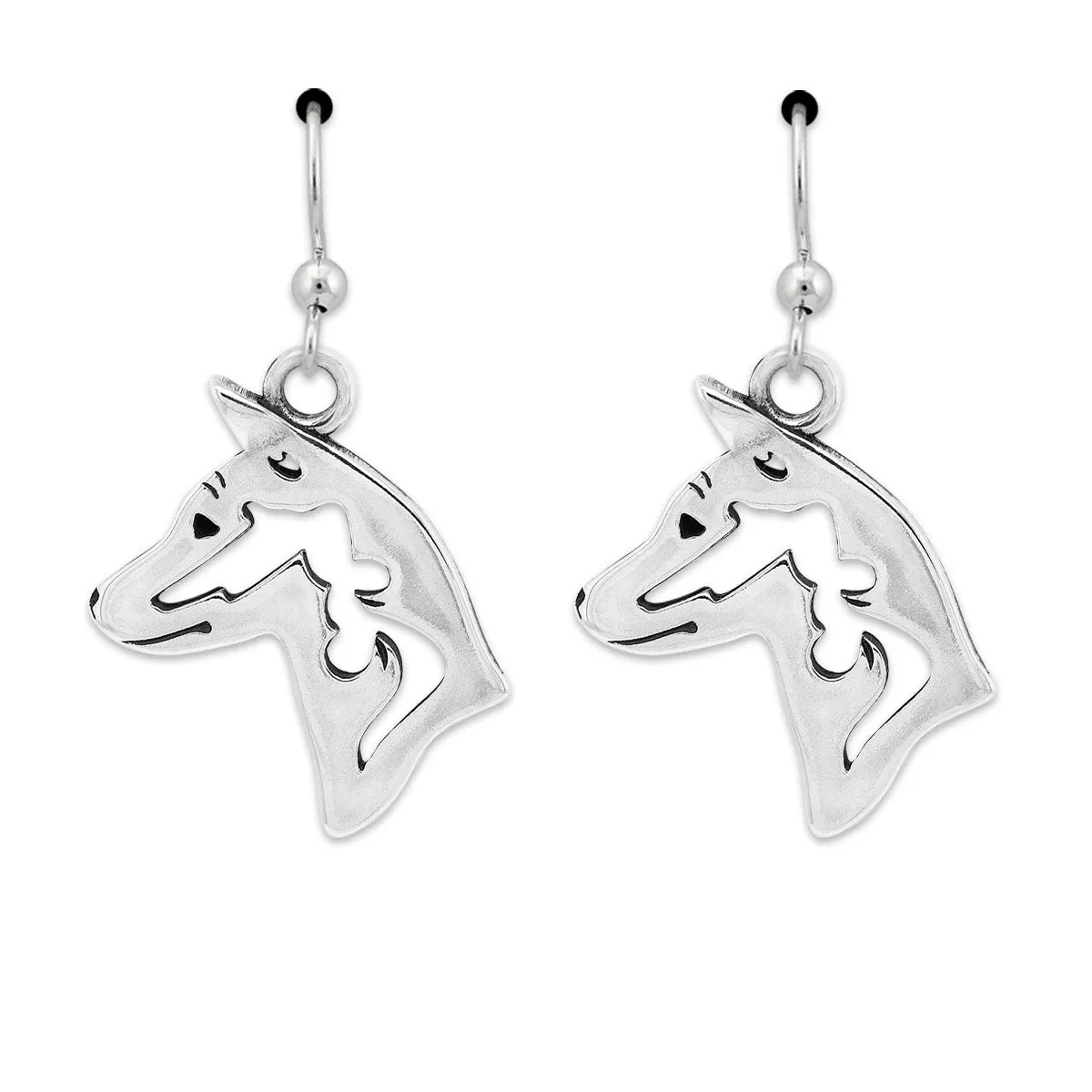 Basenji Earrings in Sterling Silver