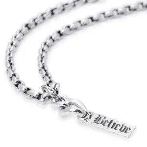 Believe Word Bar Pendant in Sterling Silver, 48mm