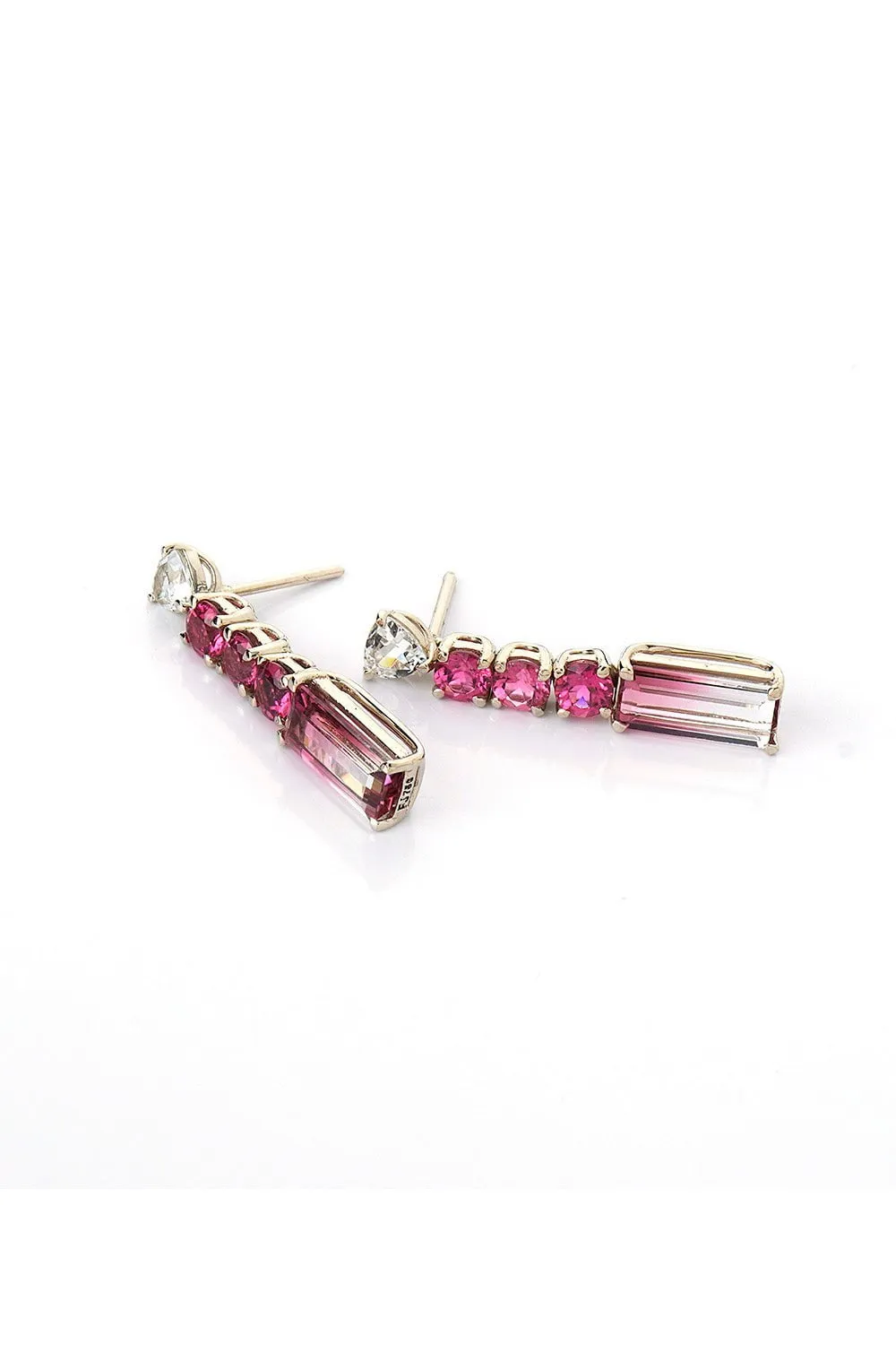 Bicolor Rubellite Drop Earrings