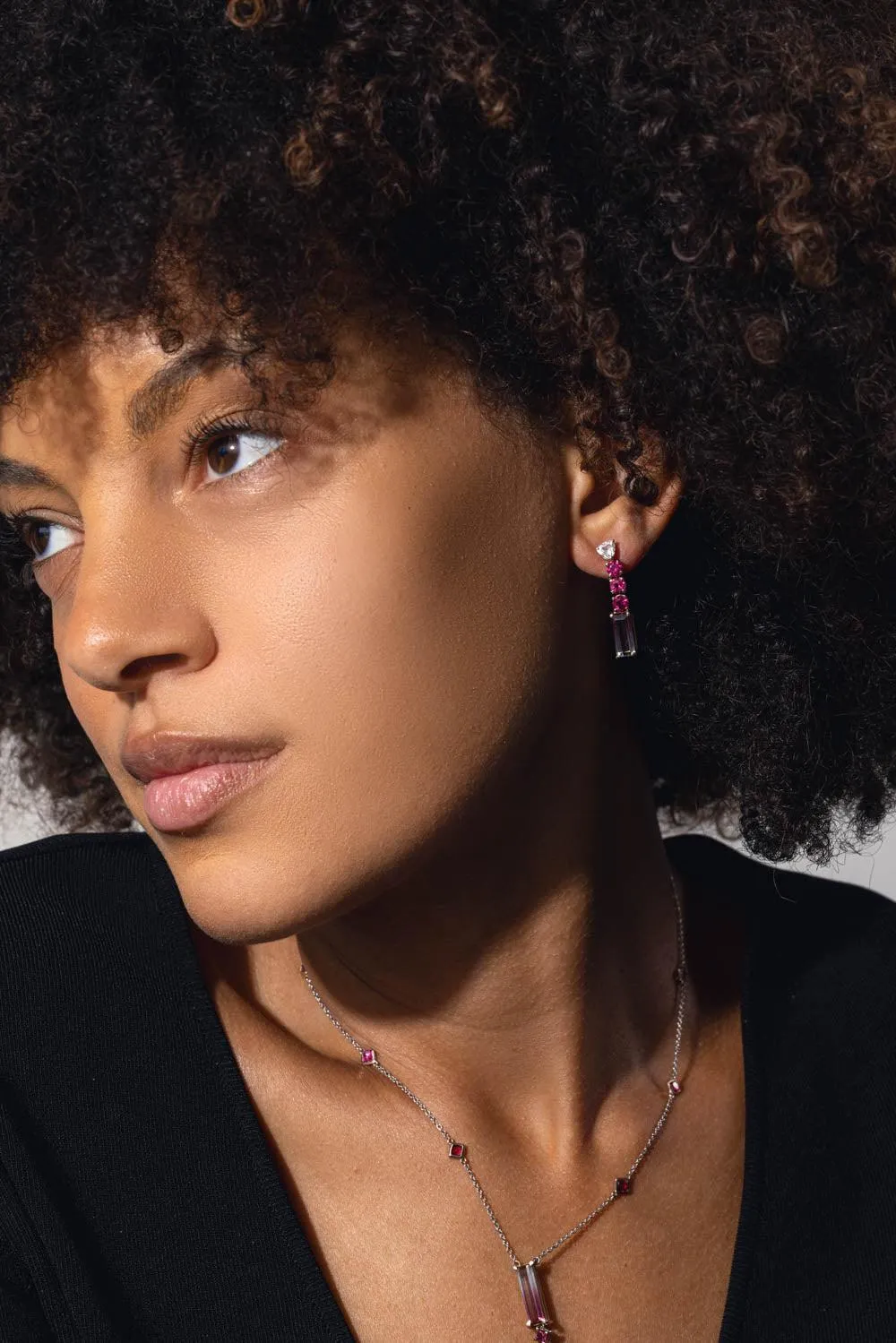 Bicolor Rubellite Drop Earrings