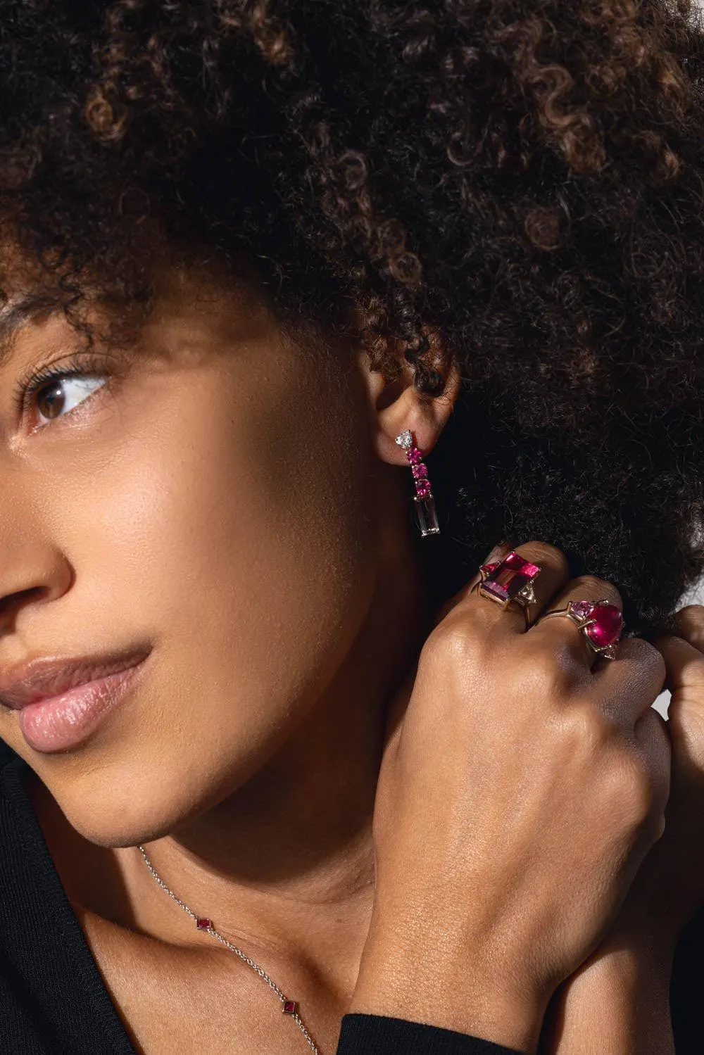 Bicolor Rubellite Drop Earrings