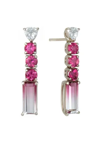 Bicolor Rubellite Drop Earrings