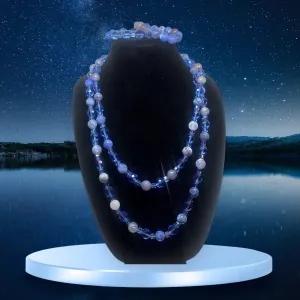 Blue Jean Baby - Smoky Quartz Crystal Necklace & Bracelet Set - Layered