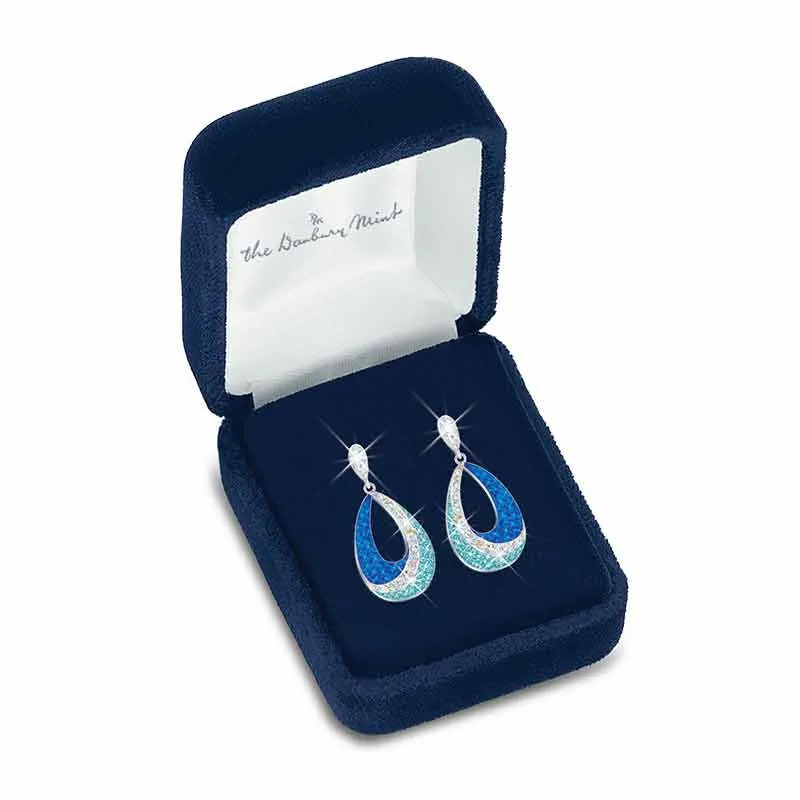 Blue Wave Crystal Earrings