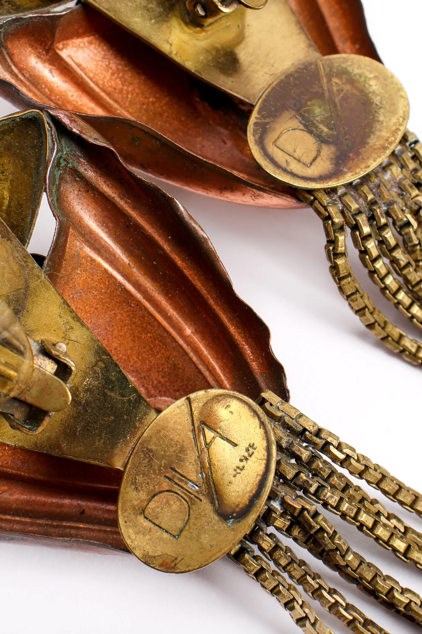Brass Dagger Fringe Earrings