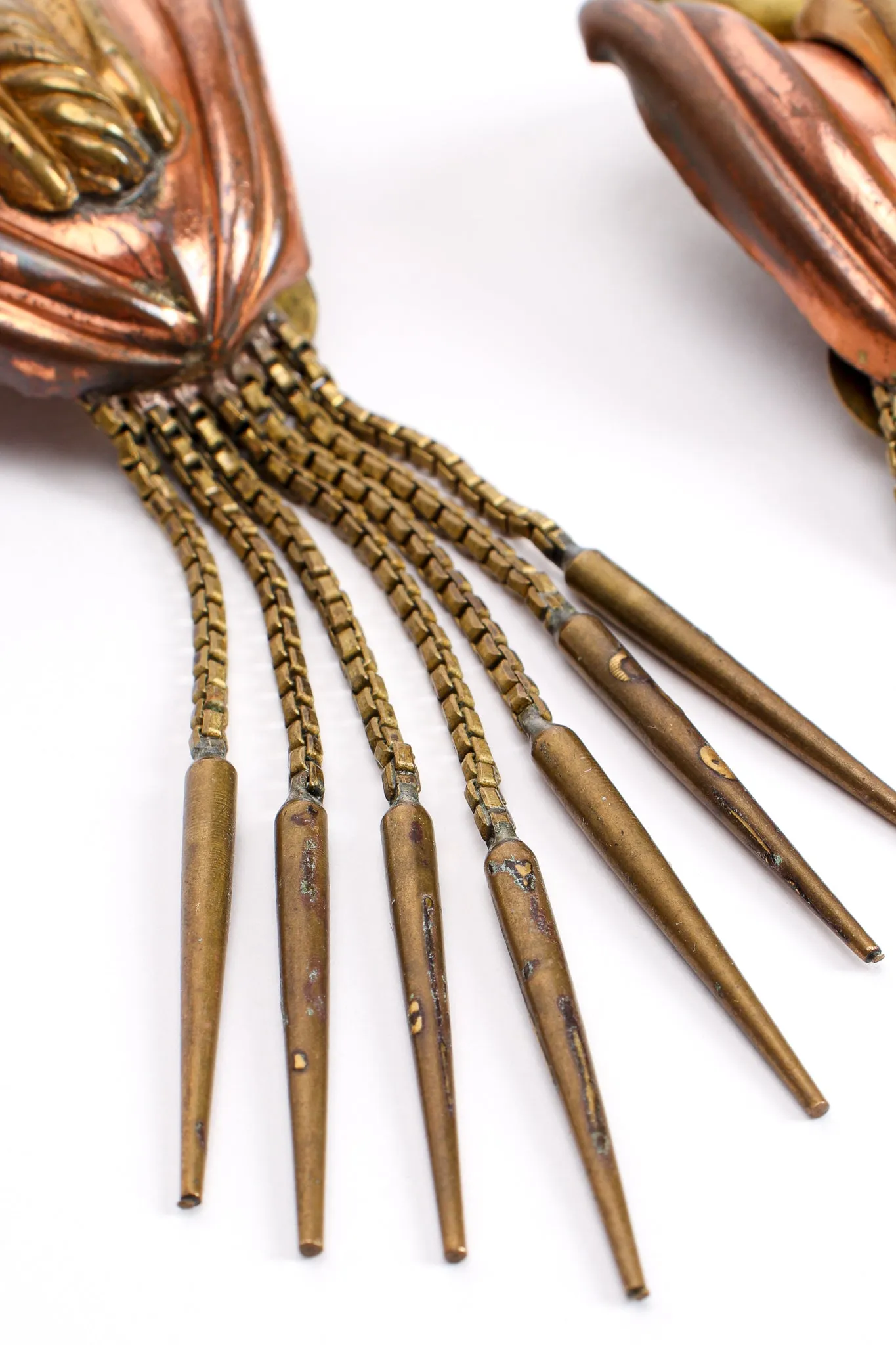 Brass Dagger Fringe Earrings