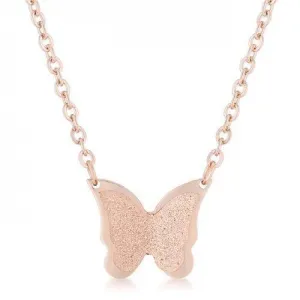 Breanne Rose Gold Stainless Steel Rose Gold Butterfly Necklace (pack of 1 ea)