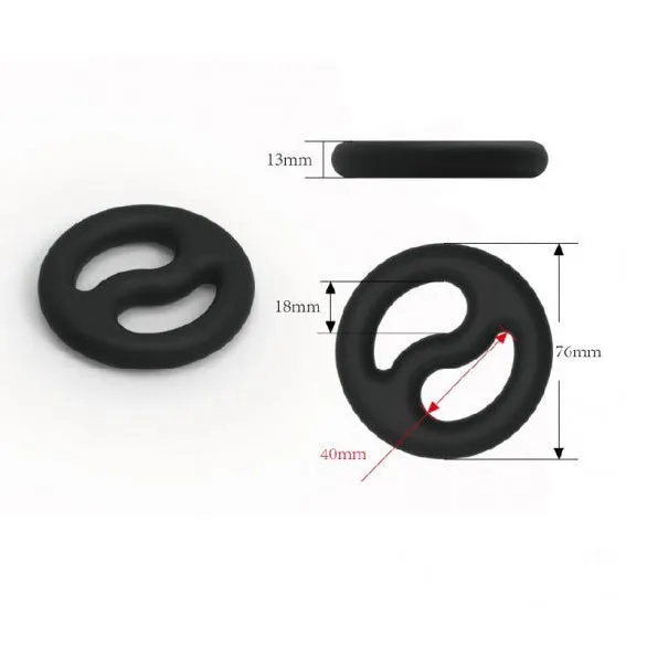 Brutus Yin Yang Silicone Cock and Ball Duo Ring