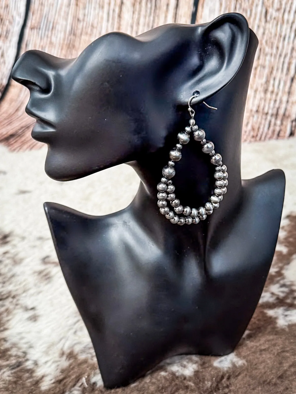 Buster Teardrop Dangle Earrings - Silver