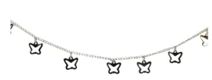 Butterfly Charms on Silver Chain Anklet