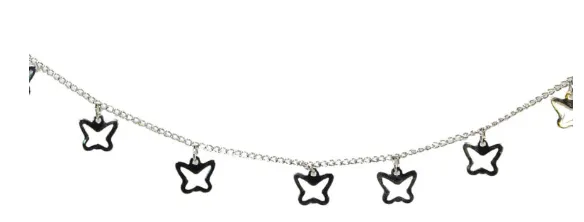 Butterfly Charms on Silver Chain Anklet
