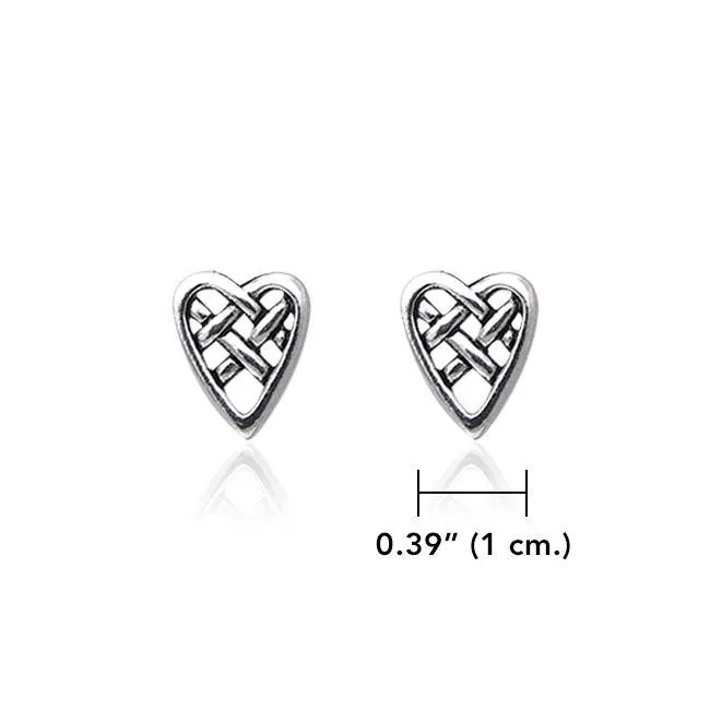 Celtic Knotwork Heart Silver Post Earrings TER1805