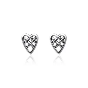 Celtic Knotwork Heart Silver Post Earrings TER1805