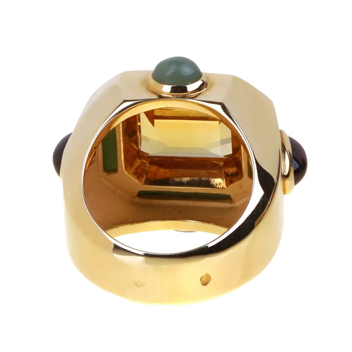 Chanel Citrine Jade Gold Yellow Gold Cocktail Ring