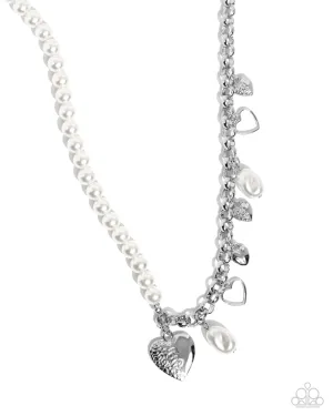 Charming Competitor - White Pearl Necklace-Paparazzi