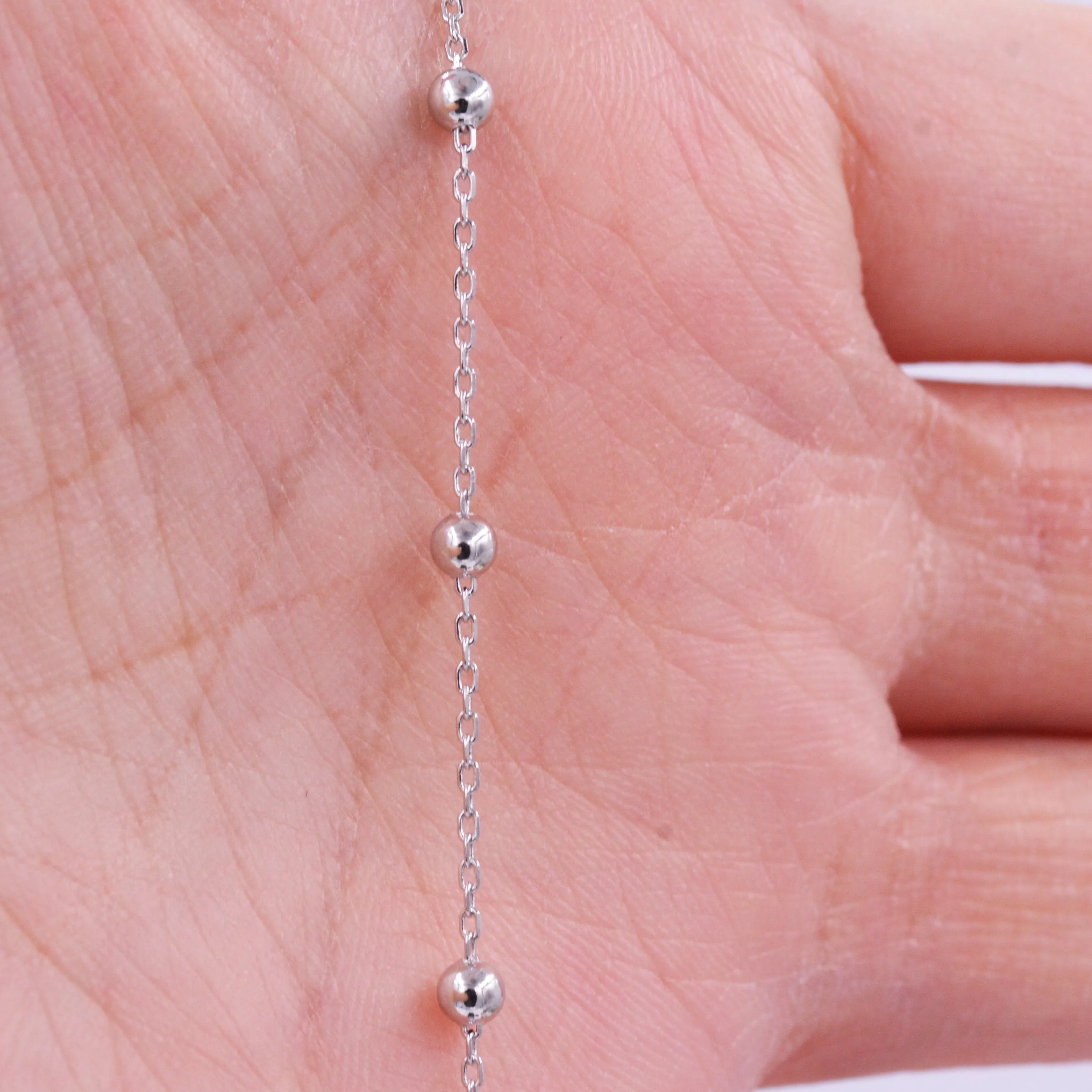 Choker Satellite Chain in Sterling Silver, Choker Necklace, Minimalist Geometric Style