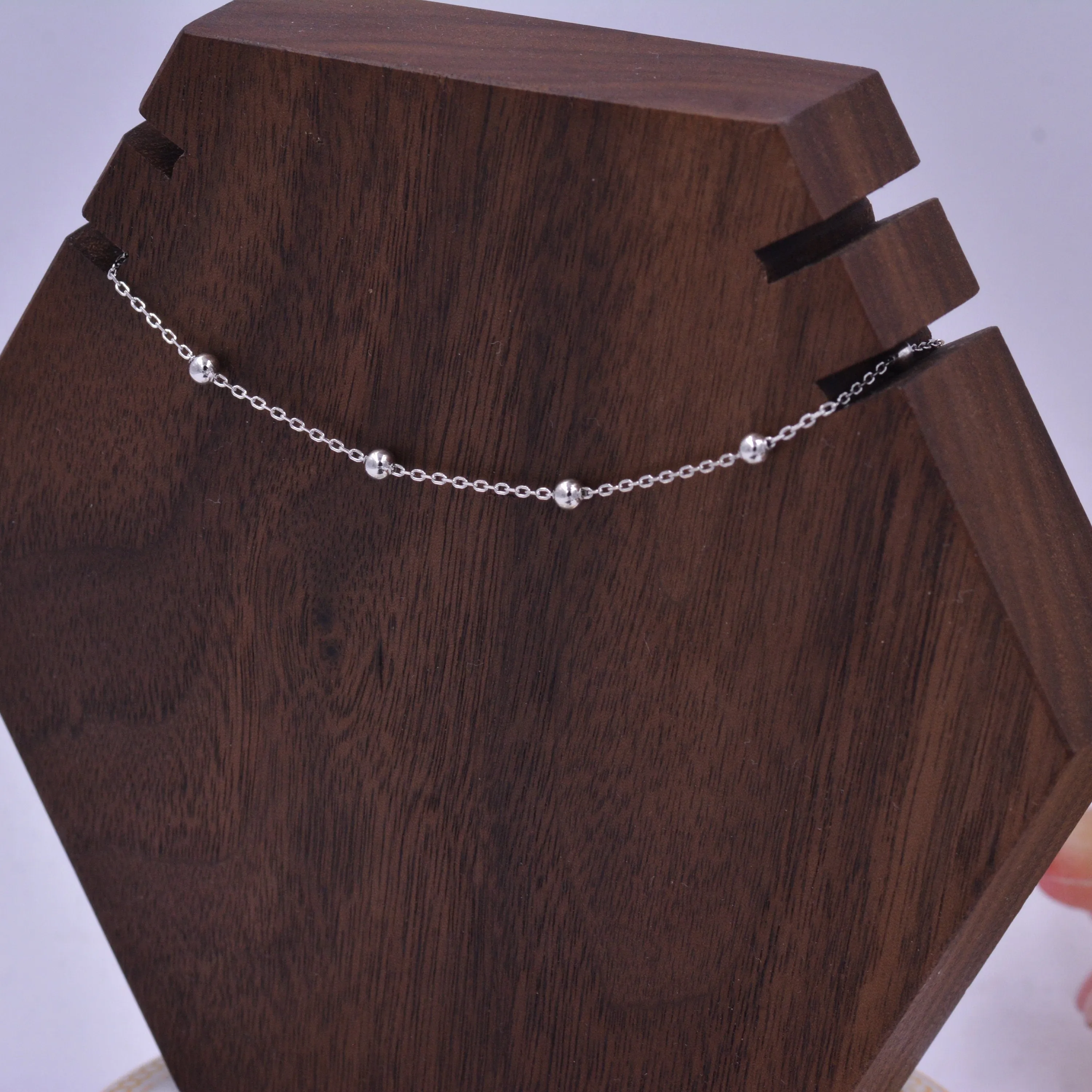 Choker Satellite Chain in Sterling Silver, Choker Necklace, Minimalist Geometric Style