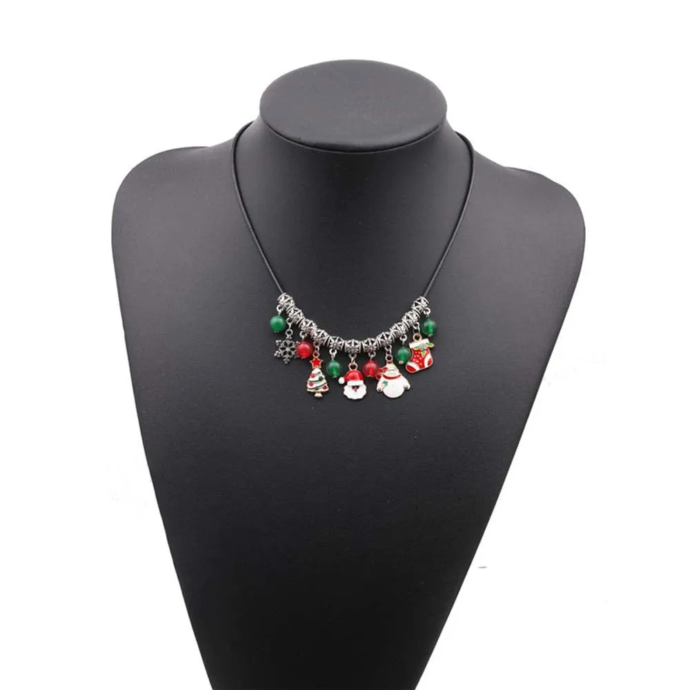 Christmas Gift Colorful Pendant Necklace Xmas Jewelry for Girls