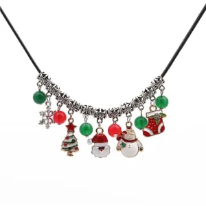 Christmas Gift Colorful Pendant Necklace Xmas Jewelry for Girls