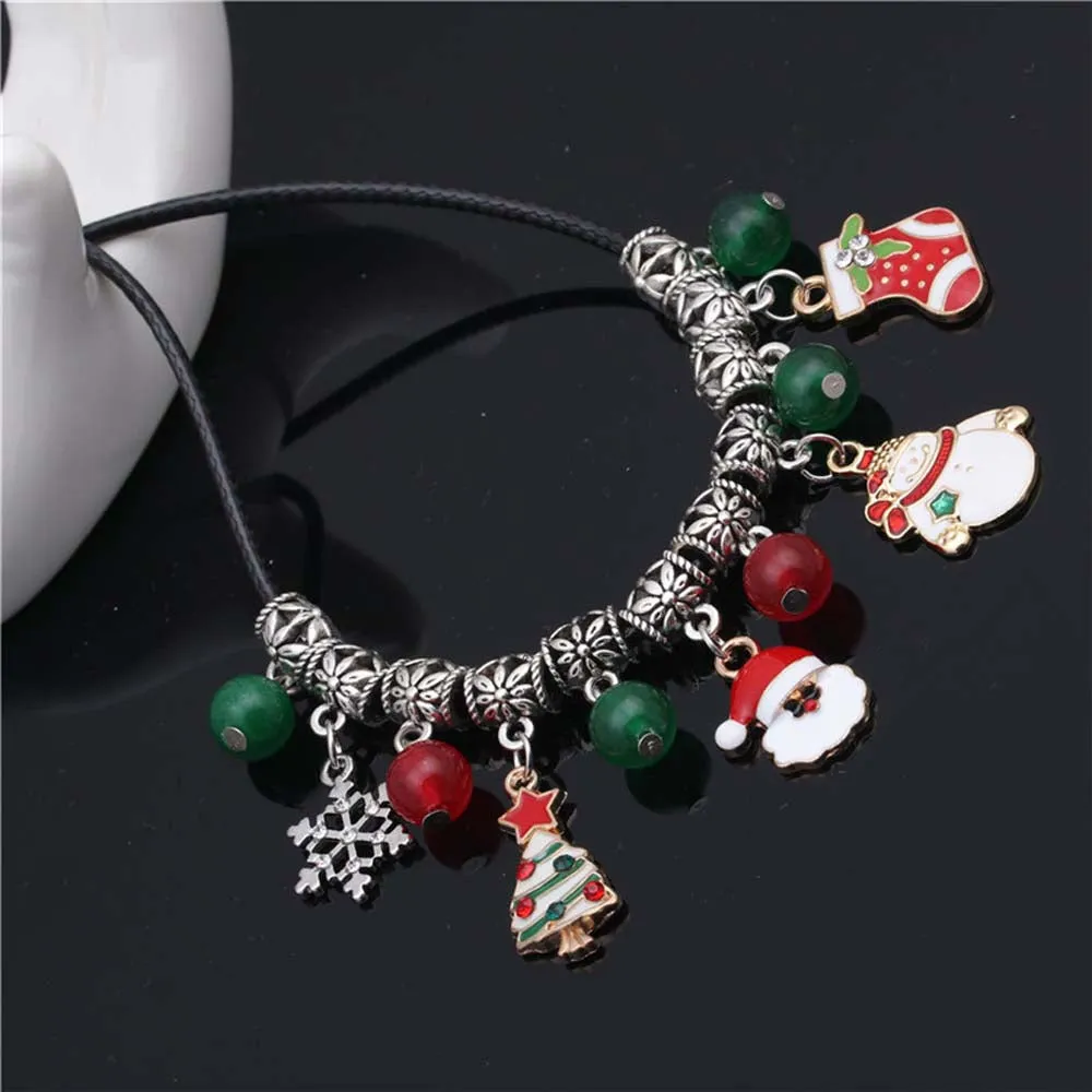 Christmas Gift Colorful Pendant Necklace Xmas Jewelry for Girls