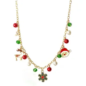 Christmas Necklace Colorful Pedant Necklace Xmas Gift Girls Jewelry