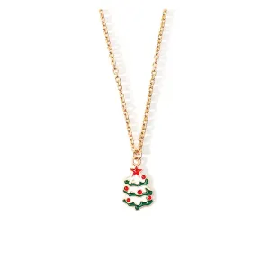 Christmas Necklace for Women Christmas Tree and Wreath Jewelry Gift