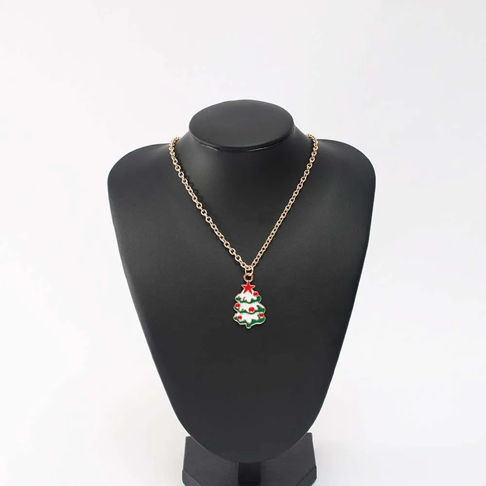 Christmas Necklace for Women Christmas Tree and Wreath Jewelry Gift