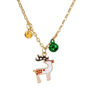 Christmas Necklace Santa Claus Reindeer Necklace Christmas Gift