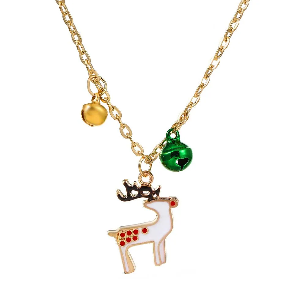Christmas Necklace Santa Claus Reindeer Necklace Christmas Gift