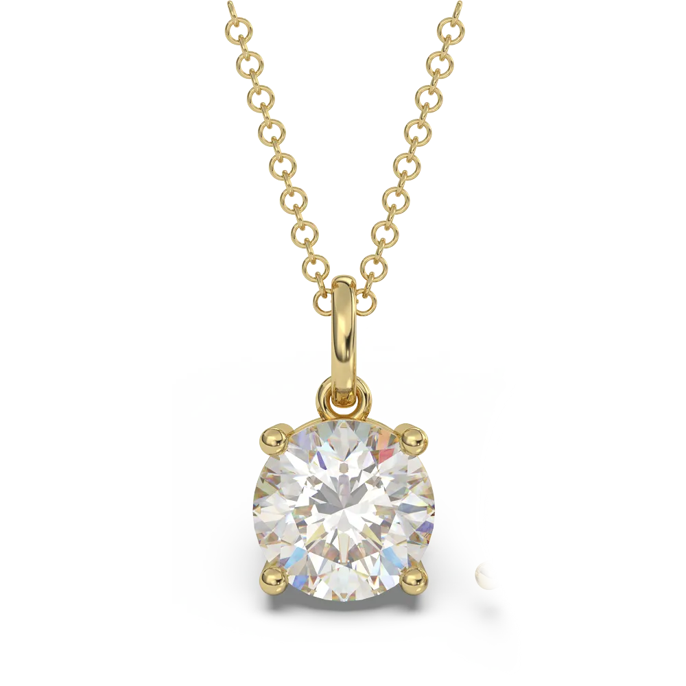 Classica VVS1 Round Cut Moissanite Solitaire Necklace