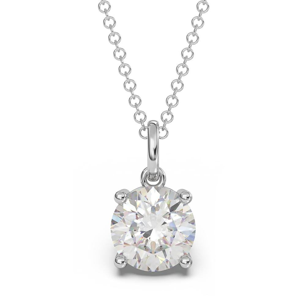 Classica VVS1 Round Cut Moissanite Solitaire Necklace
