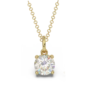 Classica VVS1 Round Cut Moissanite Solitaire Necklace
