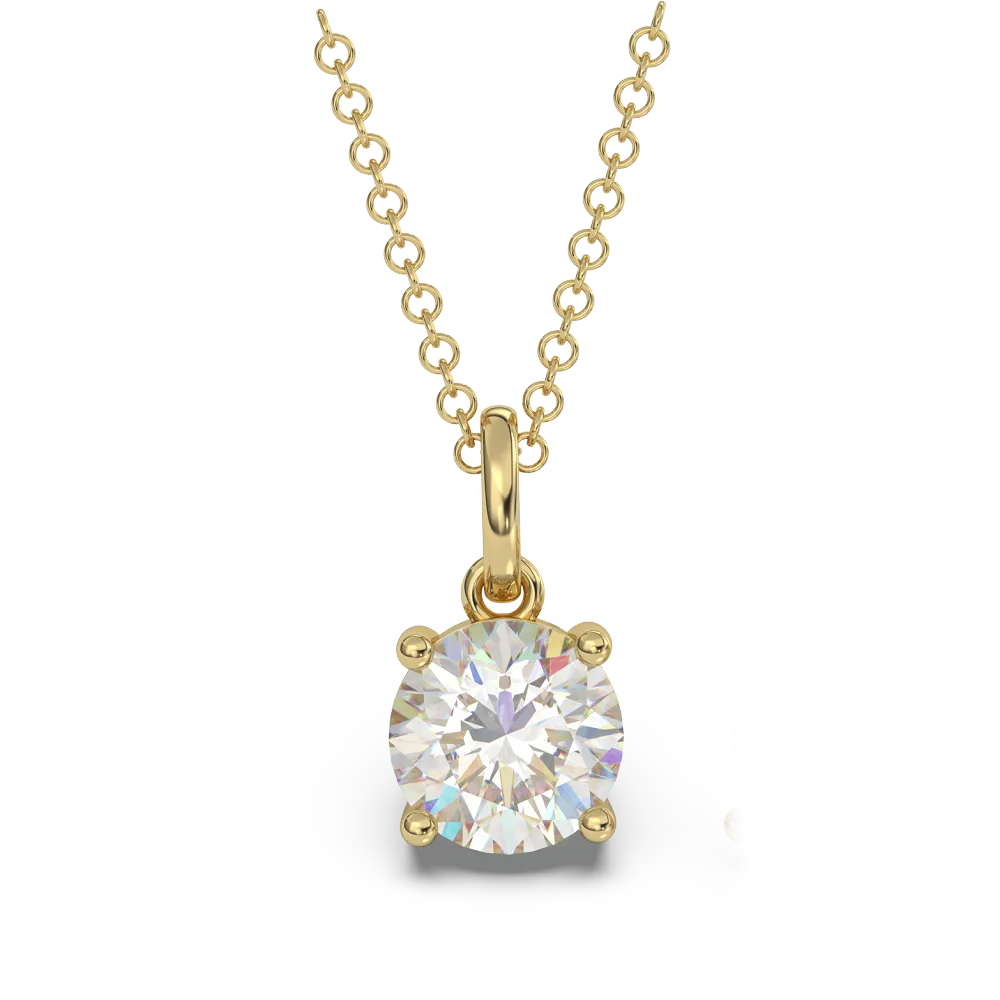 Classica VVS1 Round Cut Moissanite Solitaire Necklace