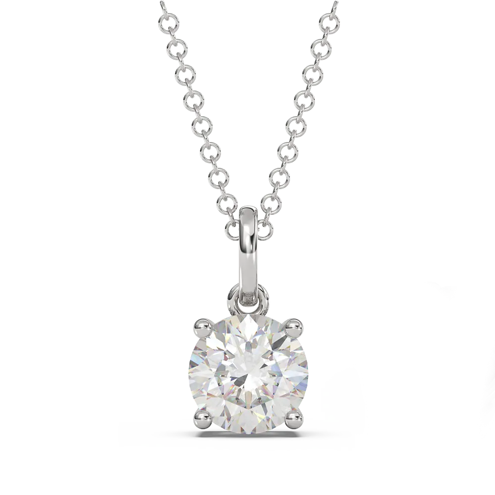 Classica VVS1 Round Cut Moissanite Solitaire Necklace