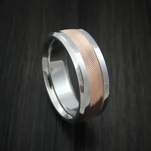 Cobalt Chrome and 14k Rose Gold Band Custom Made Men's Ring