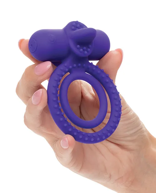 Couple's Enhancer Silicone Rechargeable Dual Climaxer Enhancer w/Flickering Tongue