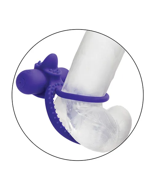 Couple's Enhancer Silicone Rechargeable Dual Climaxer Enhancer w/Flickering Tongue